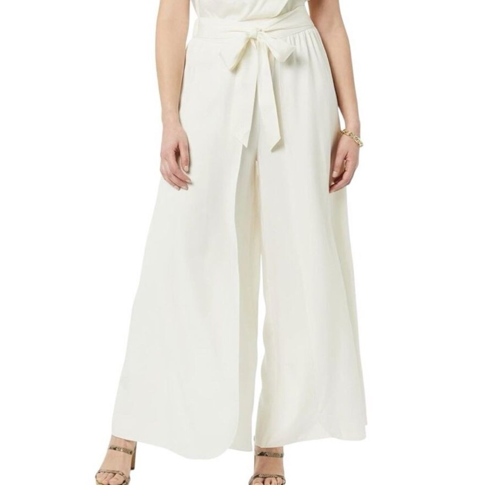 TEREA Andrea Pitter Shay Wide Leg Layered Pants in Gardenia/cream, Size XXL. NWT